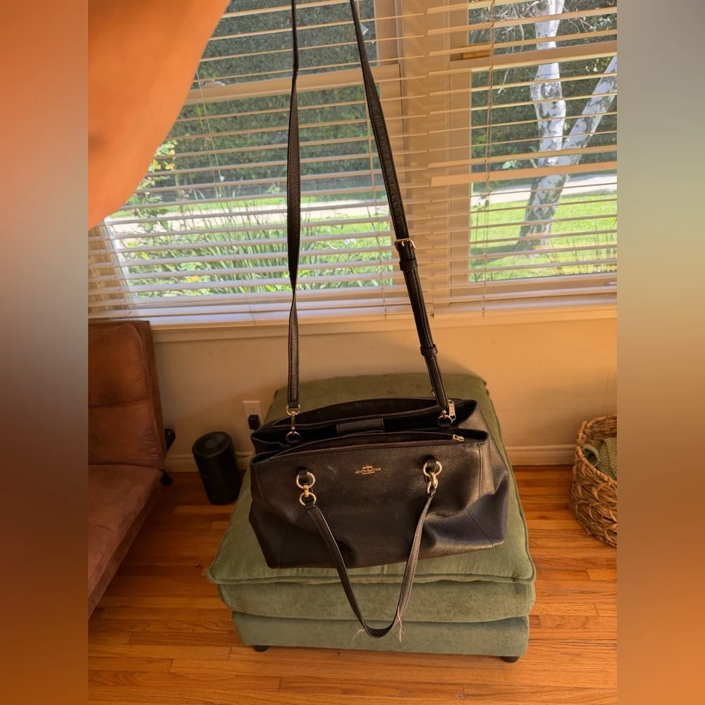 Coach Black Leather Shoulder Bag - Picture 3 of 5